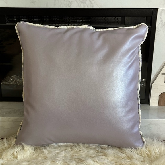 Lilac Pearl Faux Leather Throw Pillows - Picture 10 of 14